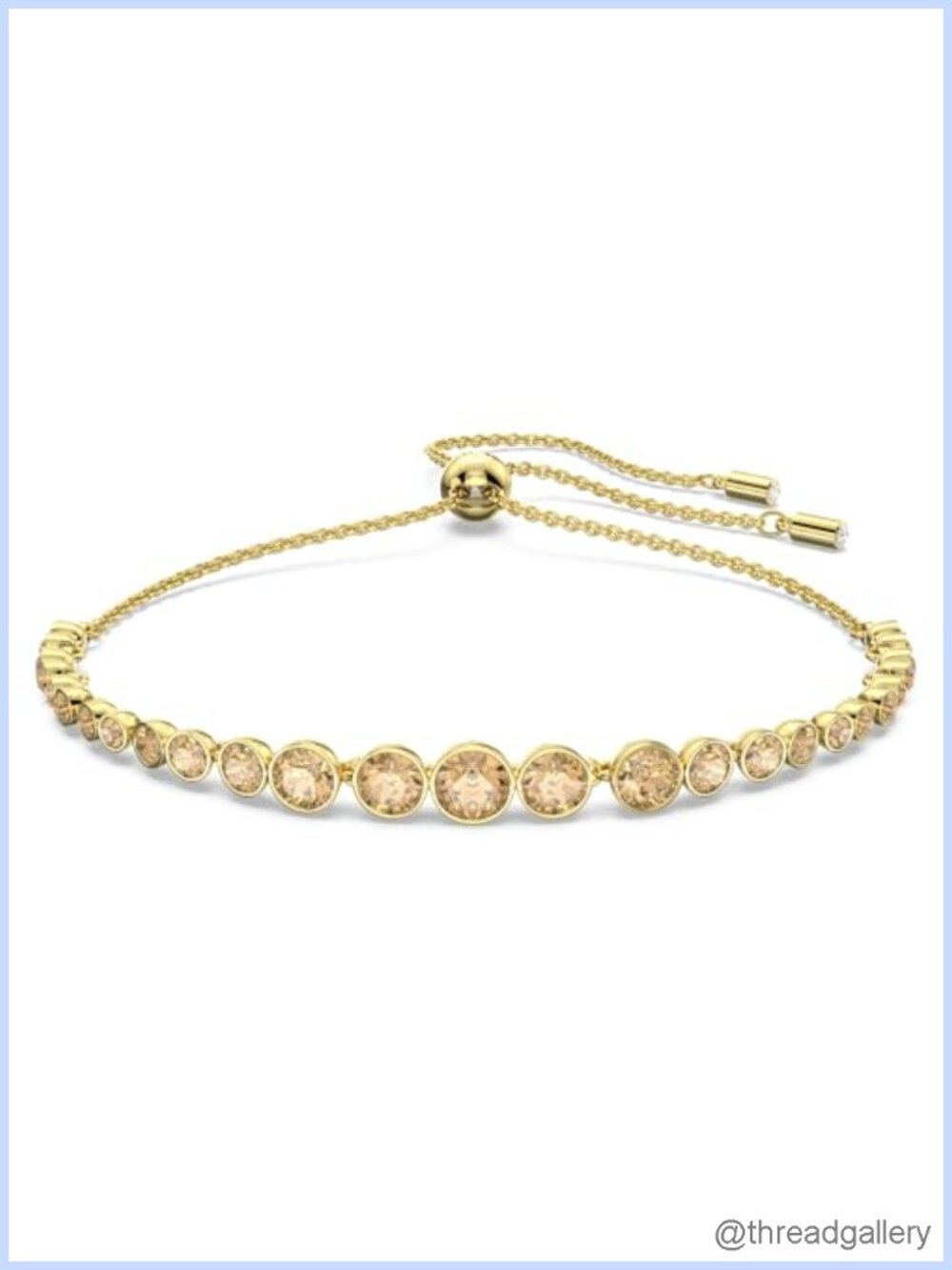 Swarovski Imber Emily Bracelet Gold Tone Crystals Sliding Clasp
